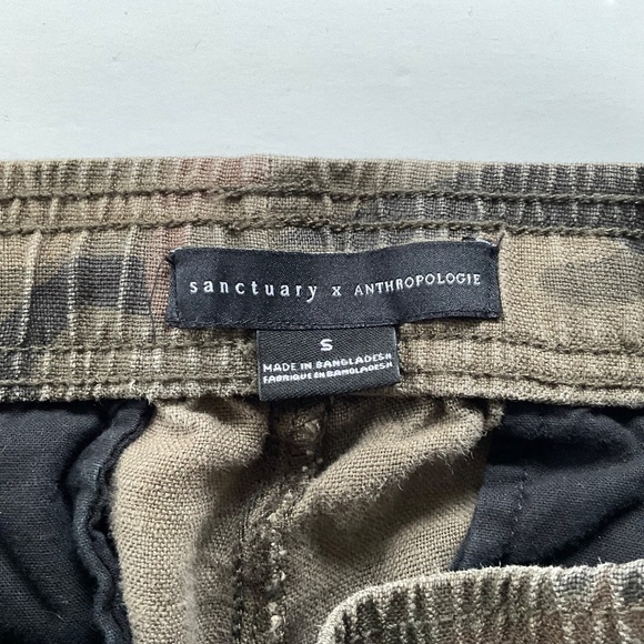 Sanctuary x Anthropologie Camo Cargo Joggers Sz S Utility Streetwear Travel Flaw - Picture 4 of 11
